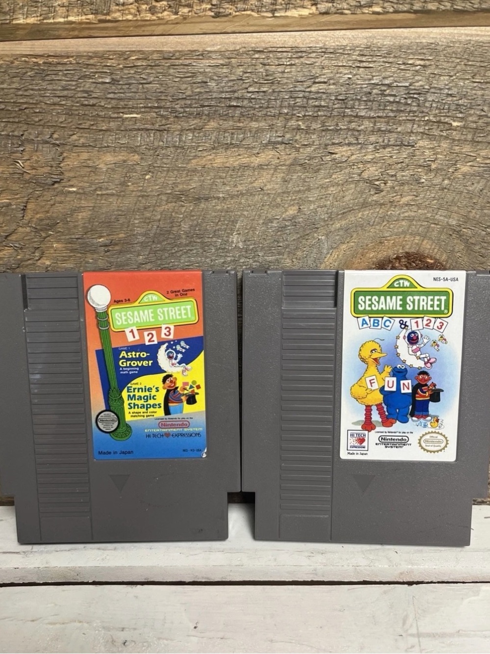 Lot Of 2 Sesame Street Vintage Nintendo NES Games Grover Ernie ABC 123
